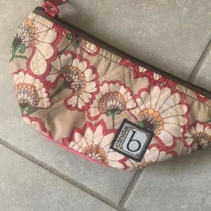 Cinda B small makeup bag Fiore Cocoa print